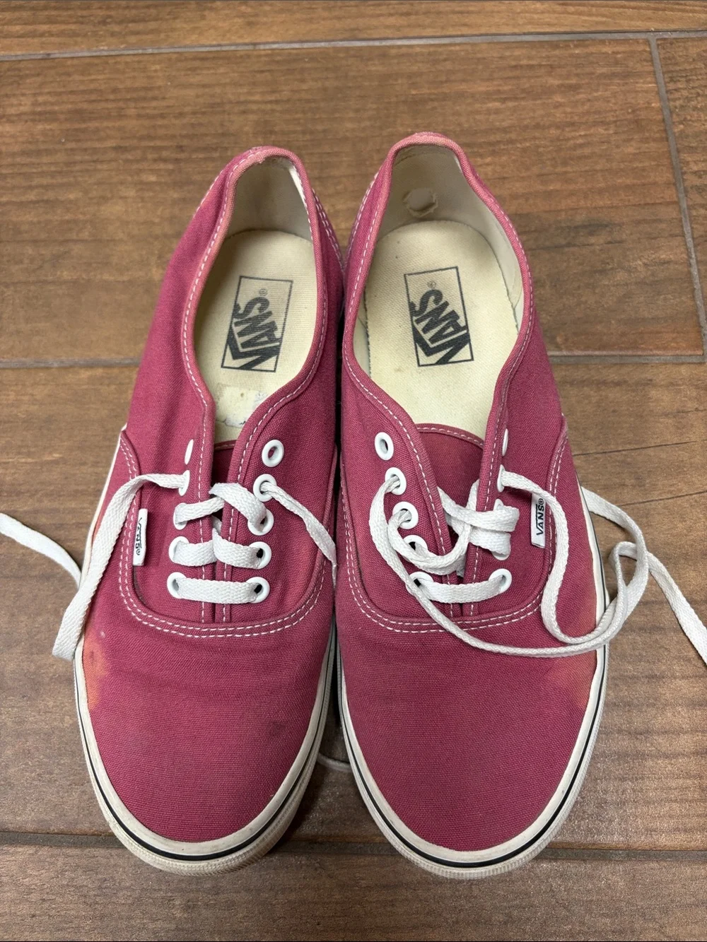 Vans Low-Top Canvas Sneakers in Wine with White Trim